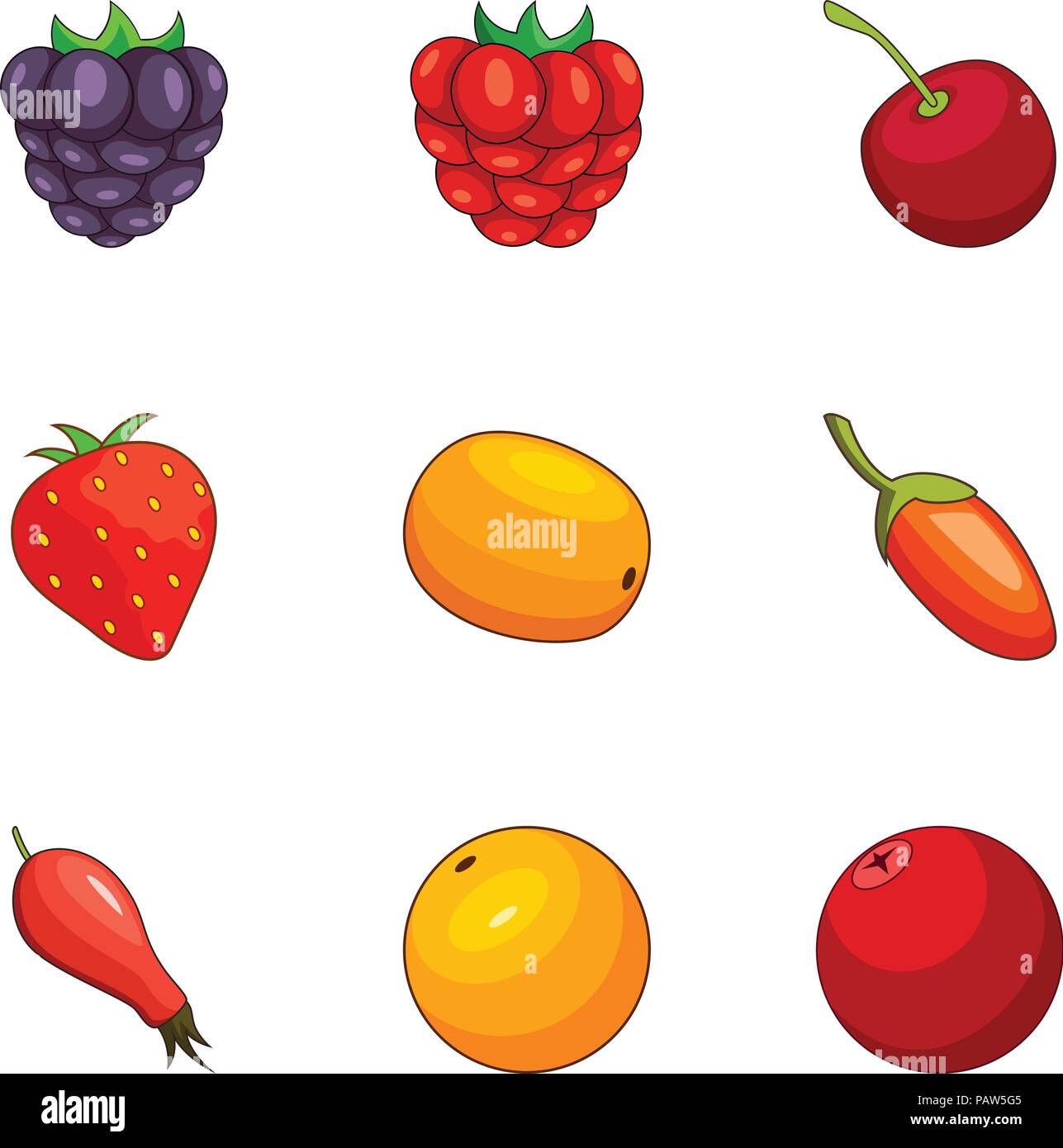 Berry field icons set, cartoon style Stock Vector Image & Art - Alamy