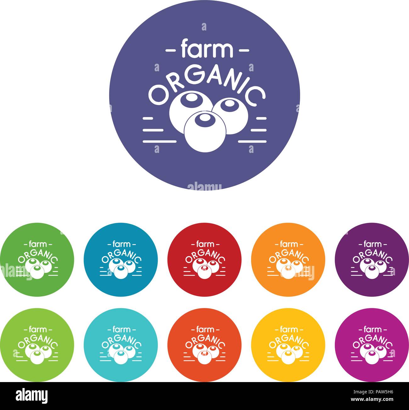 Organic farm icons set vector color Stock Vector Image & Art - Alamy