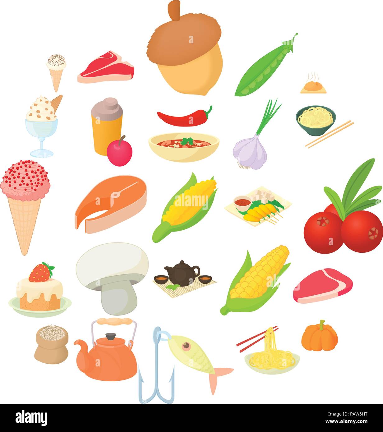 Vegetarian icons set, cartoon style Stock Vector Image & Art - Alamy