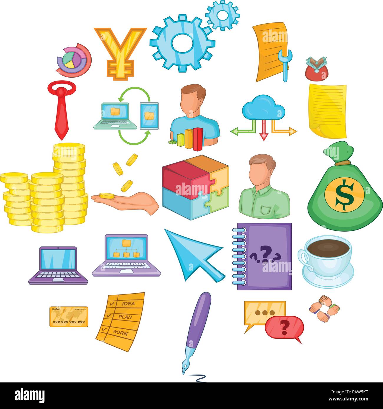 Investment of money icons set, cartoon style Stock Vector Image & Art ...