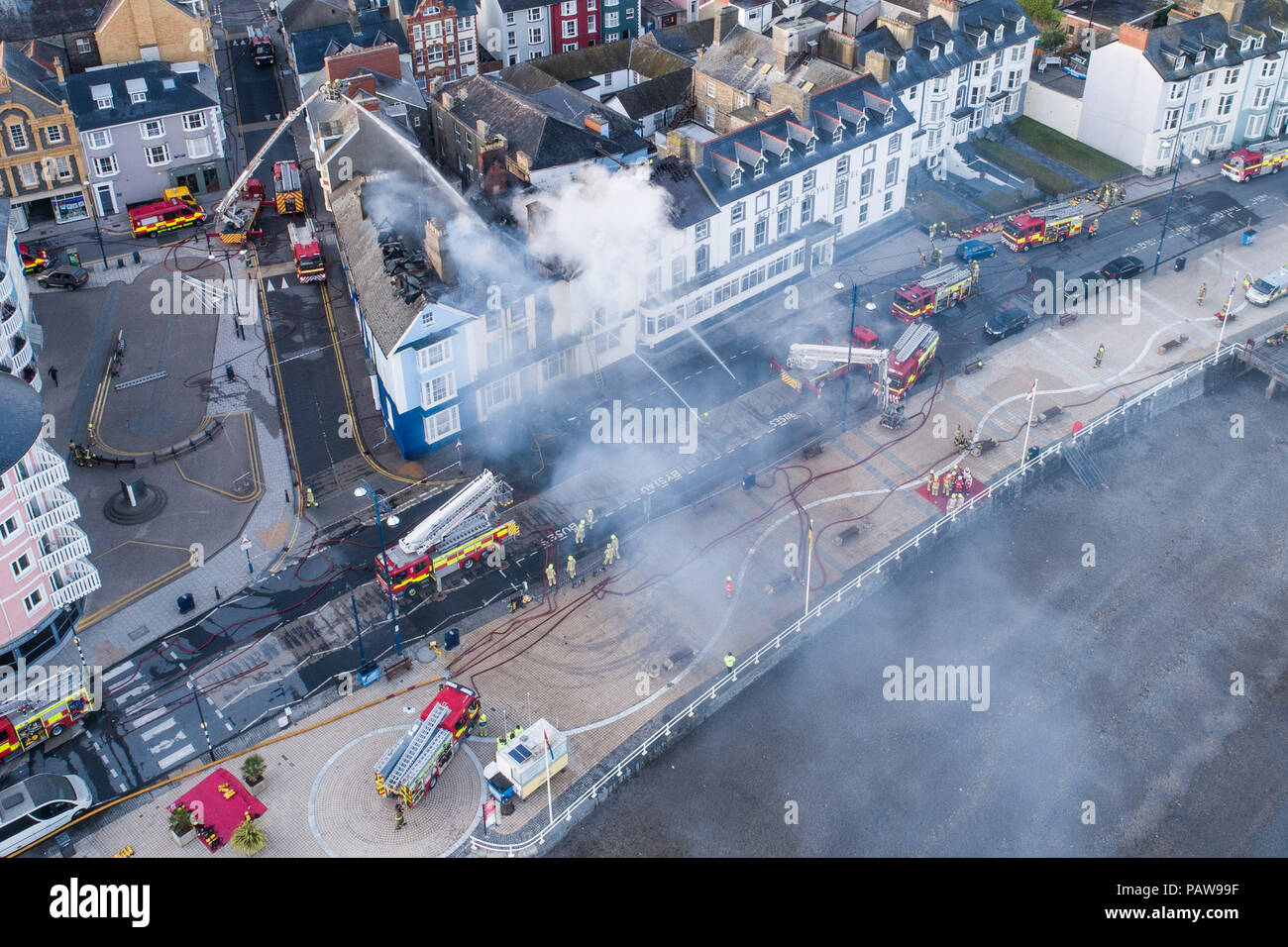 Hotel Fire Aberystwyth Seafront High Resolution Stock Photography and