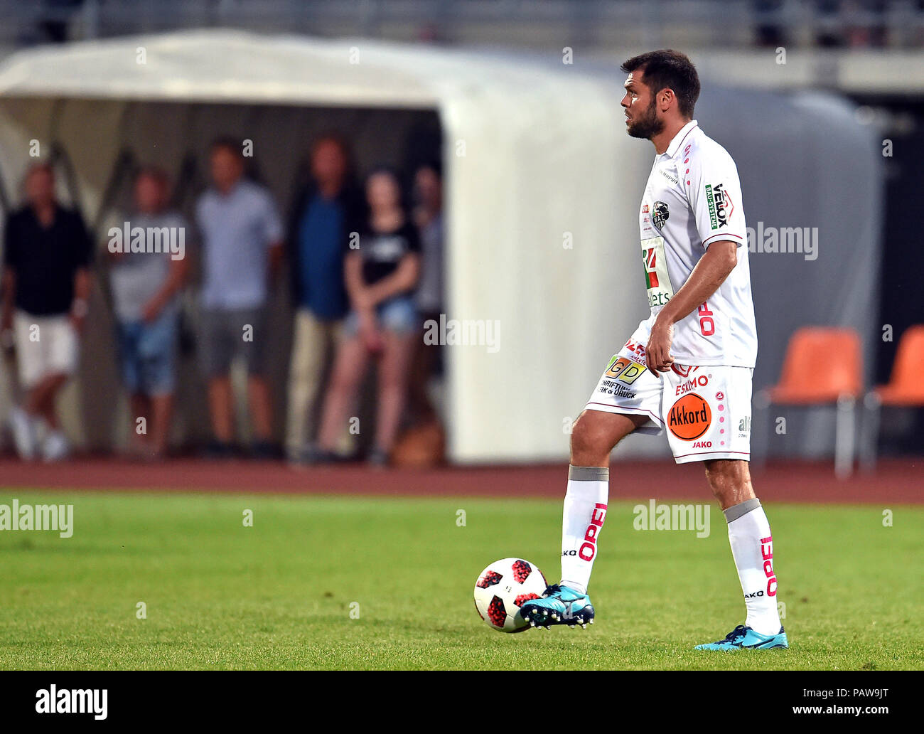 Wolfsberger, Austria, 24 July 2018. WAC's Rnic during the pre season friendly football match between RZ Pellets WAC and Udinese Calcio at Lavanttal Arena. photo Simone Ferraro / Alamy Live News Stock Photo