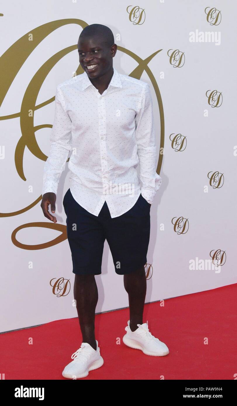 Soccerplayer N'Golo Kante during Cesc and Daniella postwedding party in Ibiza on 24 July 2018 Stock Photo