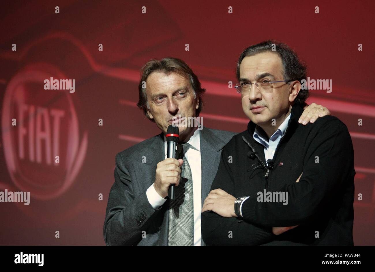 PRESENTATION FIAT BRAVO IN THE PHOTO SERGIO MARCHIONNE CHIEF EXECUTIVE OFFICER FIAT AND LUCA DI MONTEZEMOLO PRESIDENT FIAT (Mario Maci, ROME - 2007-01-31) ps the photo can be used respecting the context in which it was taken, and without the defamatory intent of the decorum of the people represented (Mario Maci, Foto Repertorio - 2018-07-25) ps the photo can be used respecting the context in which it was taken, and without the defamatory intent of the decoration of the people represented Stock Photo
