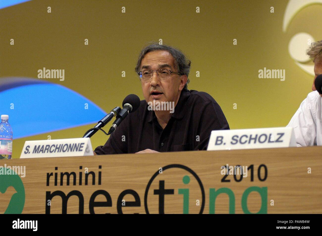MEETING OF THE PEOPLE OF RIMINI OF COMMUNION AND LIBERATION. INTERVENTION SERGIO MARCHIONNE CHIEF EXECUTIVE OFFICER FIAT (Francesco Campani, RIMINI - 2010-08-26) ps the photo can be used respecting the context in which it was taken, and without the defamatory intent of the decoration of the people represented (Francesco Campani, Foto Repertorio - 2018-07-25) ps the photo can be used respecting the context in which it was taken, and without the defamatory intent of the decoration of the people represented Stock Photo