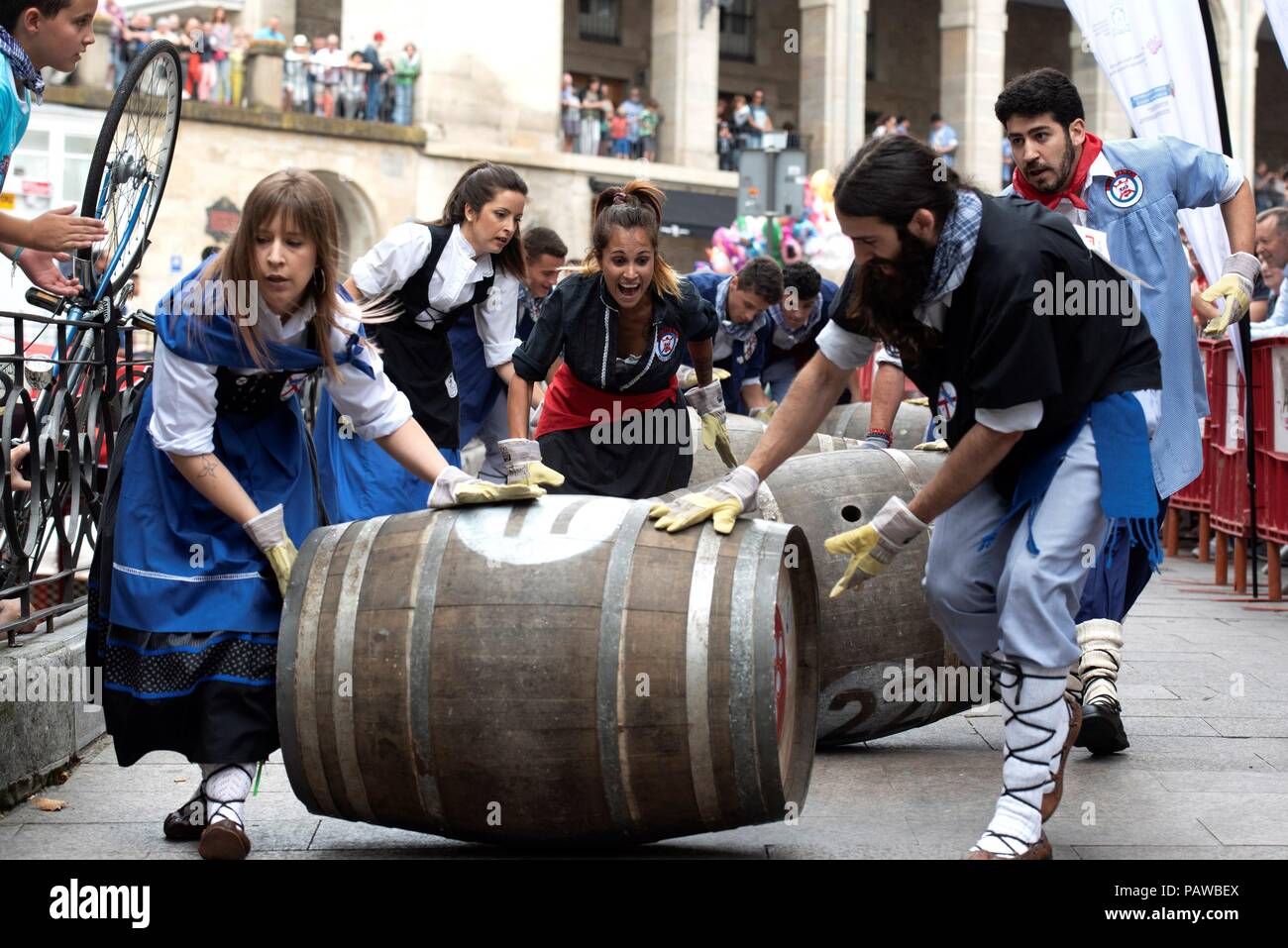 Northern Spain Basque Country Girls With White Faces Usage Worldwide Stock Photo Alamy