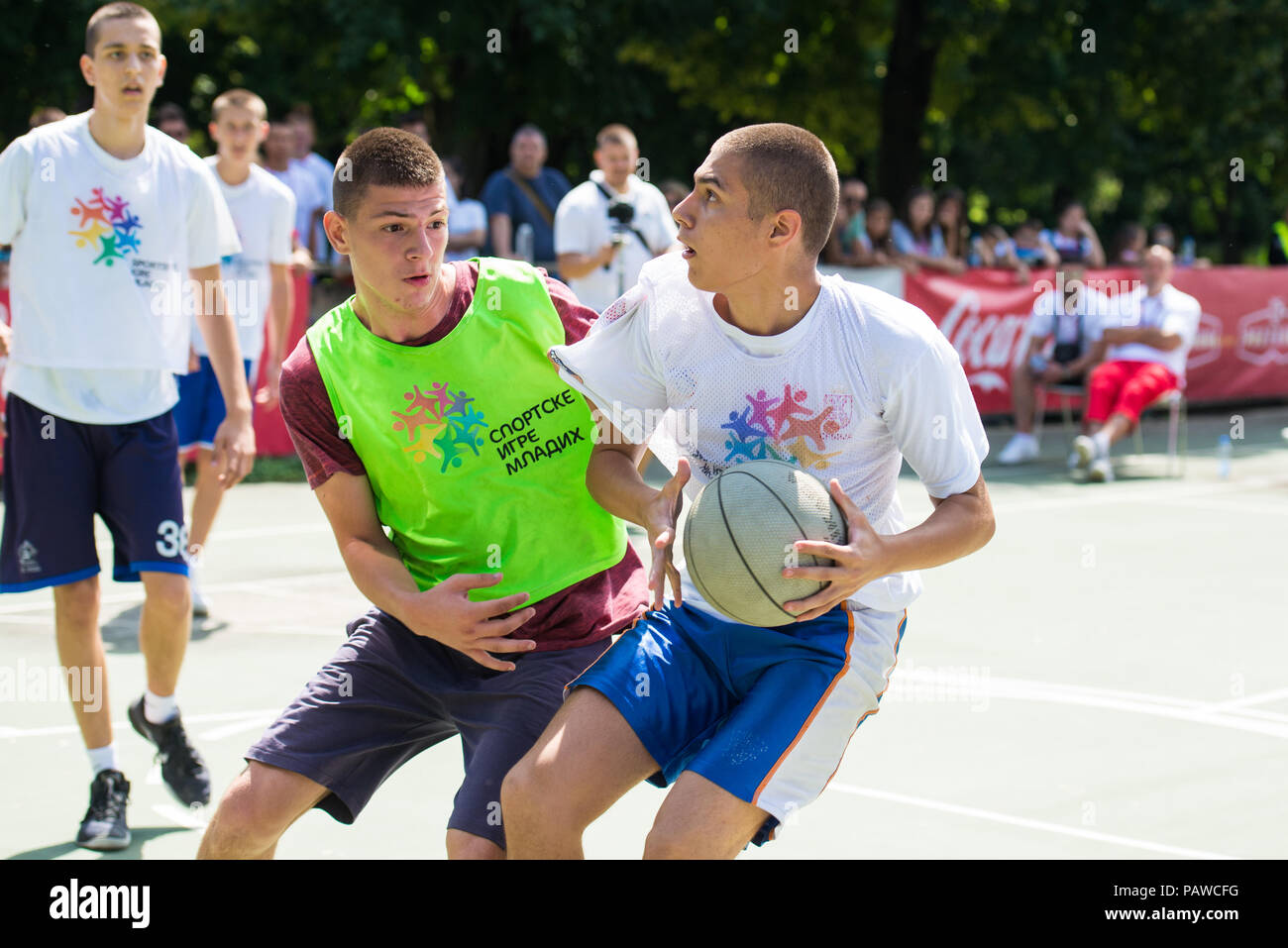 Belgrade, Serbia - July 25, 2018: Teenage players compete in street  basketball during Youth Sports Games championship Credit: Marko  Rupena/Alamy Live News Stock Photo - Alamy