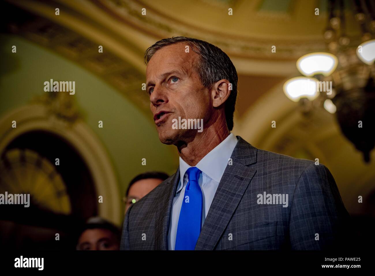 July 24, 2018 - Chairman of the Republican Conference JOHN THUNE (R-SD) at the Tuesday briefing, July 24, 2018 Credit: Douglas Christian/ZUMA Wire/Alamy Live News Stock Photo