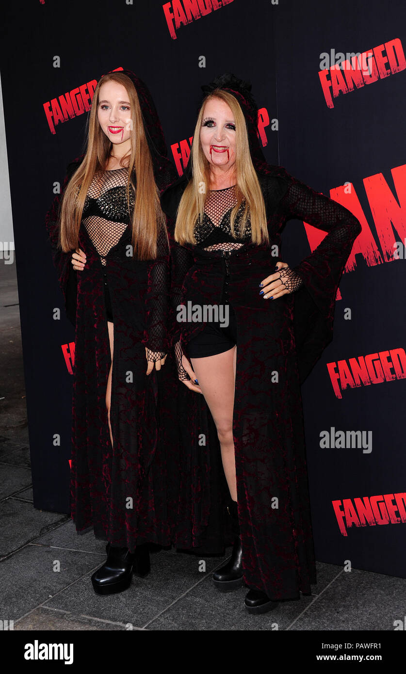 London, UK. 25th July, 2018. Gillian McKeith & daughter Afton McKeith  attending The UK Film Pemiere of FANGED UP at the  Prince Charces Cinema  London 25th July 2018 Credit: Peter Phillips/Alamy Live News Stock Photo