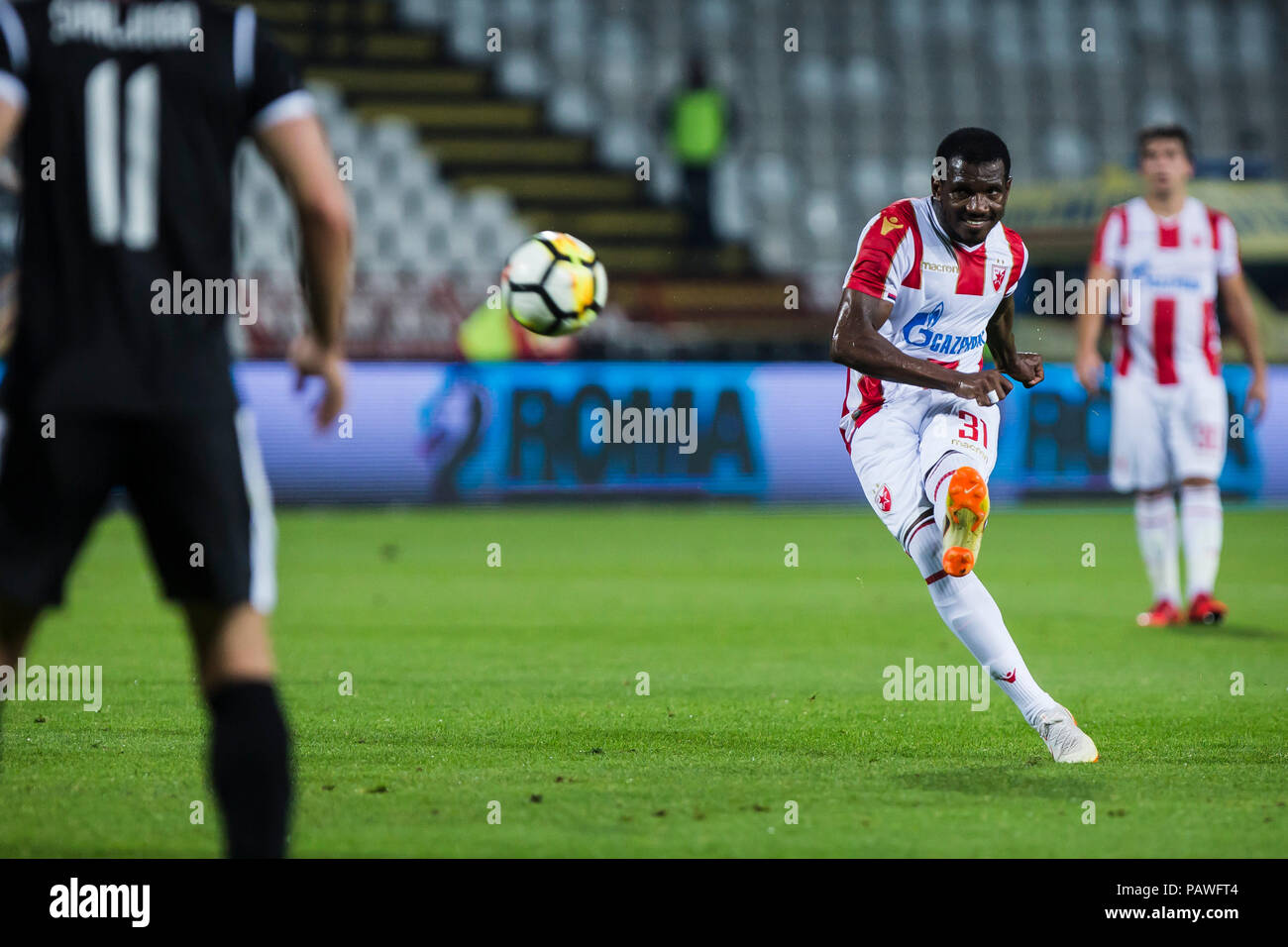 Belgrade. 24th July, 2018. Crvena Zvezda's El Fardou Ben Nabouhane