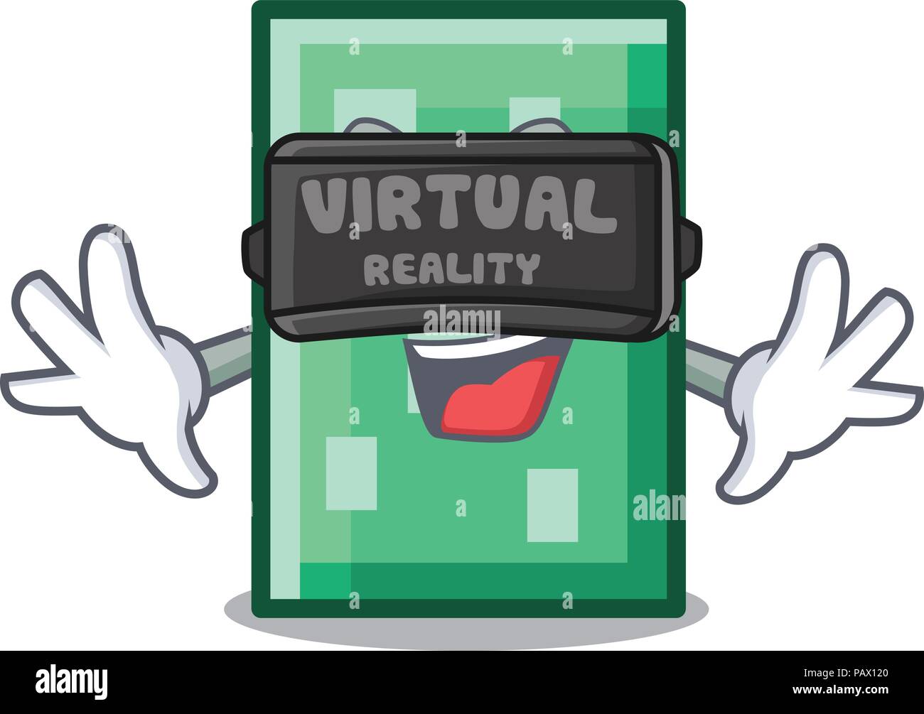 Virtual reality rectangle mascot cartoon style Stock Vector