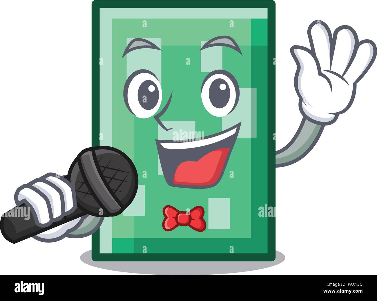 Singing rectangle mascot cartoon style Stock Vector