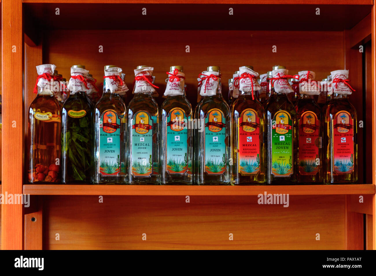 OAXACA, MEXICO - OCT 31, 2016: Alcoholic beverages at the Fabric of ...