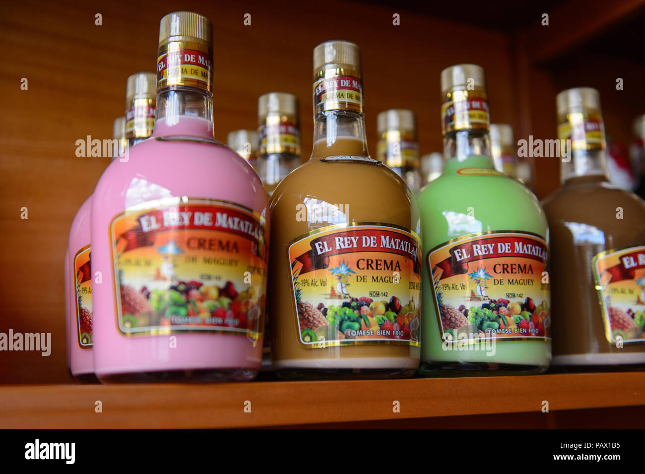 OAXACA, MEXICO - OCT 31, 2016: Alcoholic beverages at the Fabric of Mezcal  called El Rey de Matatlan. Mescal is a distilled alcoholic beverage from an  Stock Photo - Alamy