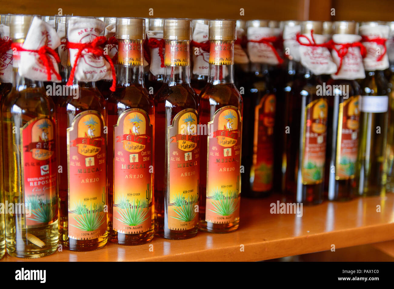 OAXACA, MEXICO - OCT 31, 2016: Alcoholic beverages at the Fabric of ...