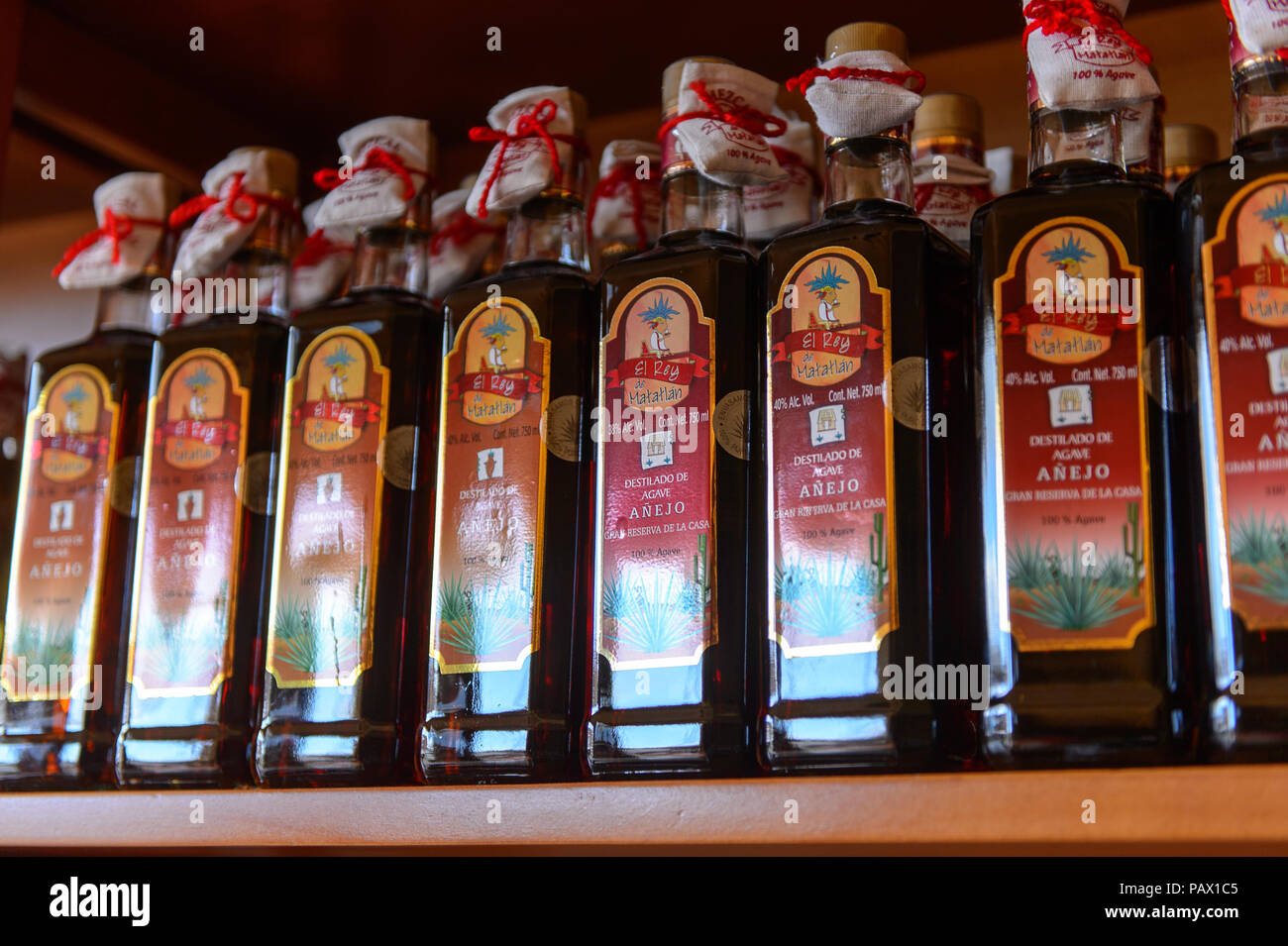 OAXACA, MEXICO - OCT 31, 2016: Alcoholic beverages at the Fabric
