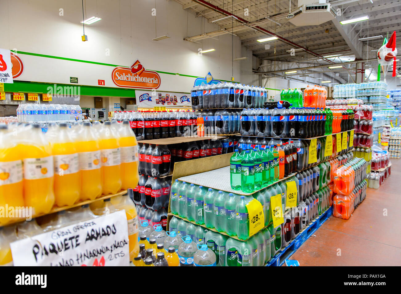 OAXACA, MEXICO - NOV 1, 2016: Coca Cola, Fanta, Sprite and
