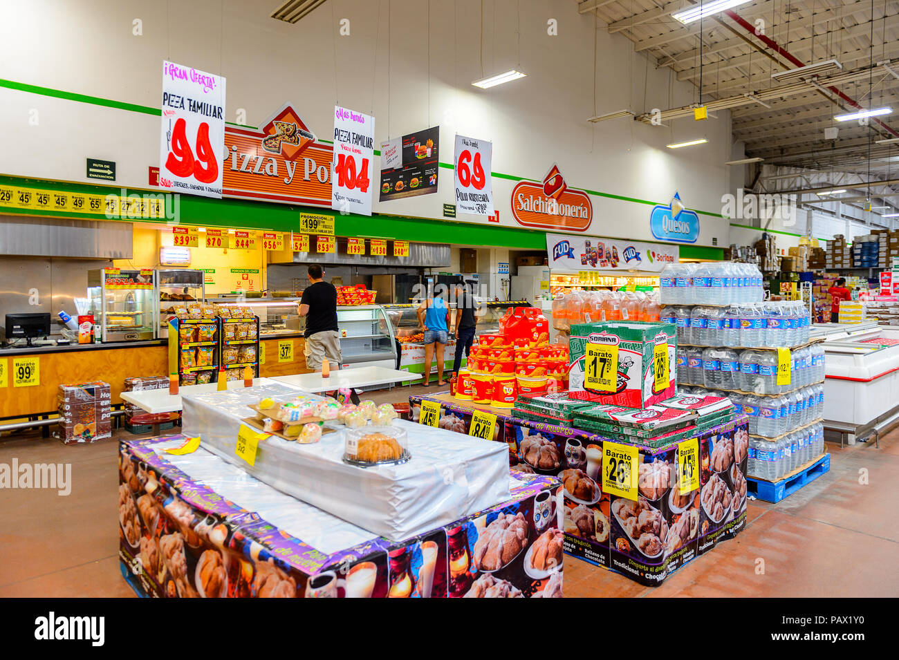 OAXACA, MEXICO NOV 1, 2016 Interior of the supermarket Soriana, a
