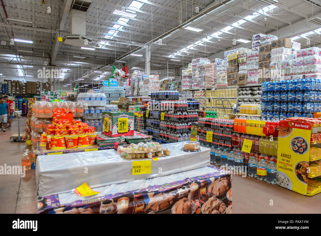 OAXACA, MEXICO NOV 1, 2016 Interior of the supermarket Soriana, a