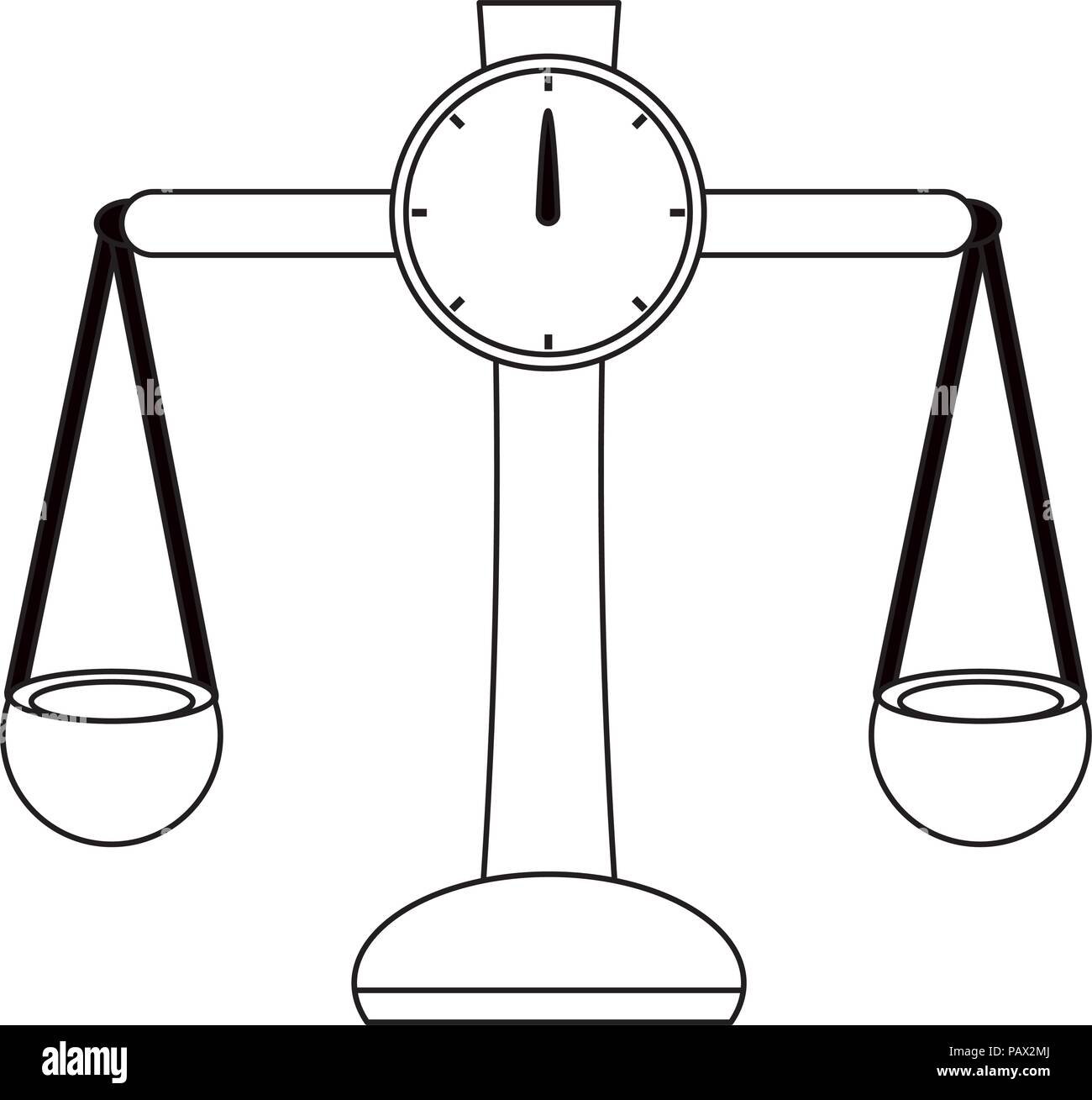 scale icon over white background, vector illustration Stock Vector ...