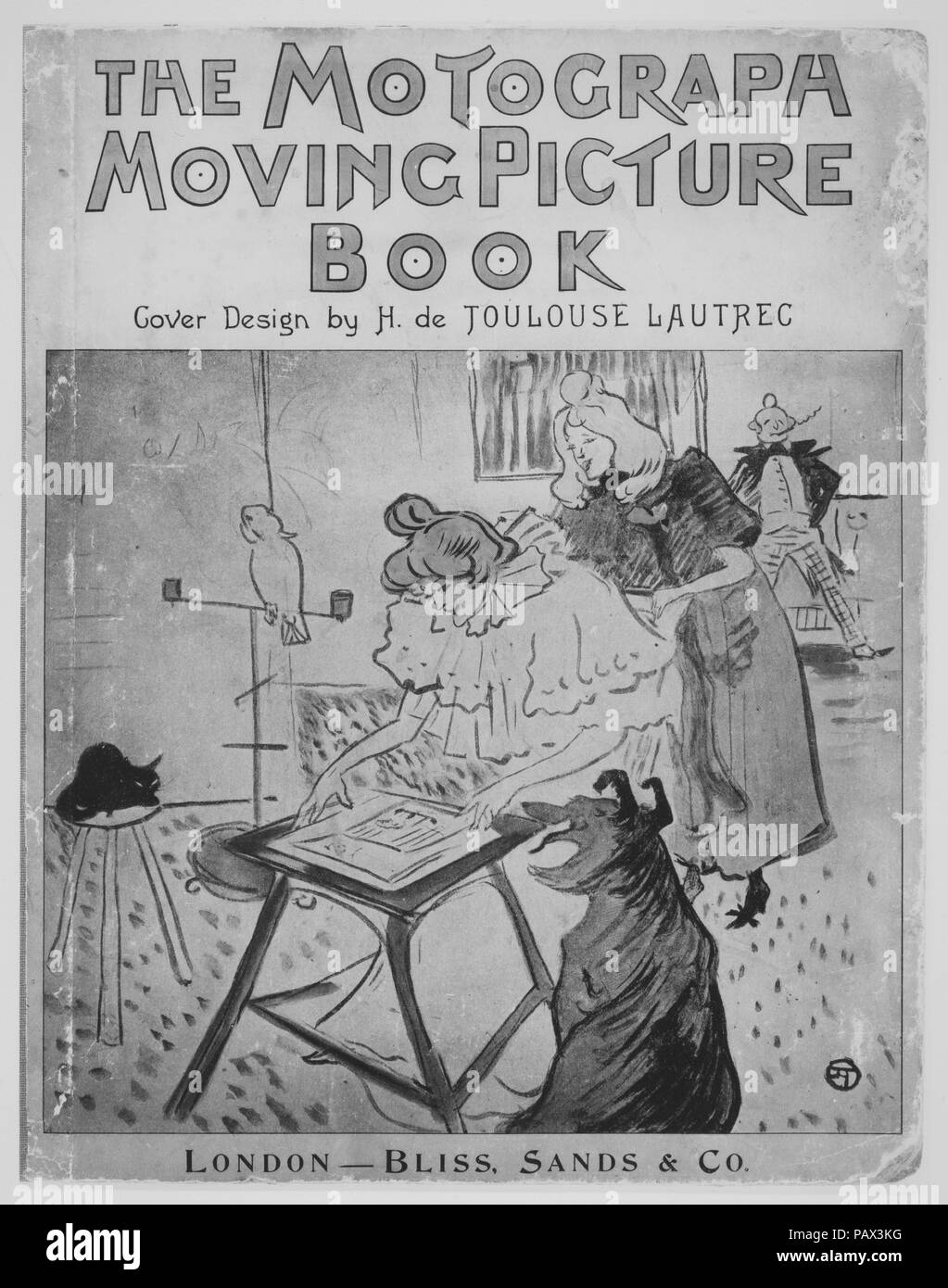 The Motograph Moving Picture Book. Designer: Cover by Henri de Toulouse-Lautrec (French, Albi 1864-1901 Saint-André-du-Bois). Dimensions: book: 11 5/8 x 9 7/16 x 9/16 in. (29.6 x 23.9 x 1.5 cm)  sheet: 11 7/16 x 9 1/16 in. (29.1 x 23 cm). Illustrator: François Joseph Vernay (Swiss, born Geneva, 1864); Yorick (British, active late 19th century). Printer: William Hodge & Co. (Glasgow and Edinburgh). Publisher: Bliss, Sands and Co. (London). Date: 1898. Museum: Metropolitan Museum of Art, New York, USA. Stock Photo