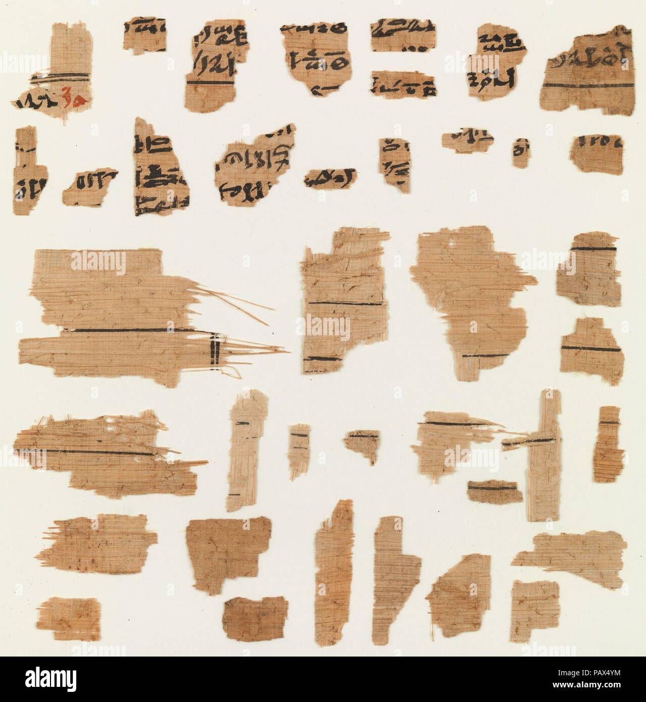 Fragments from the Funerary Papyrus of Khamhor. Dimensions: various. Dynasty: Dynasty 19-26. Date: 664-525 B.C.. Museum: Metropolitan Museum of Art, New York, USA. Stock Photo