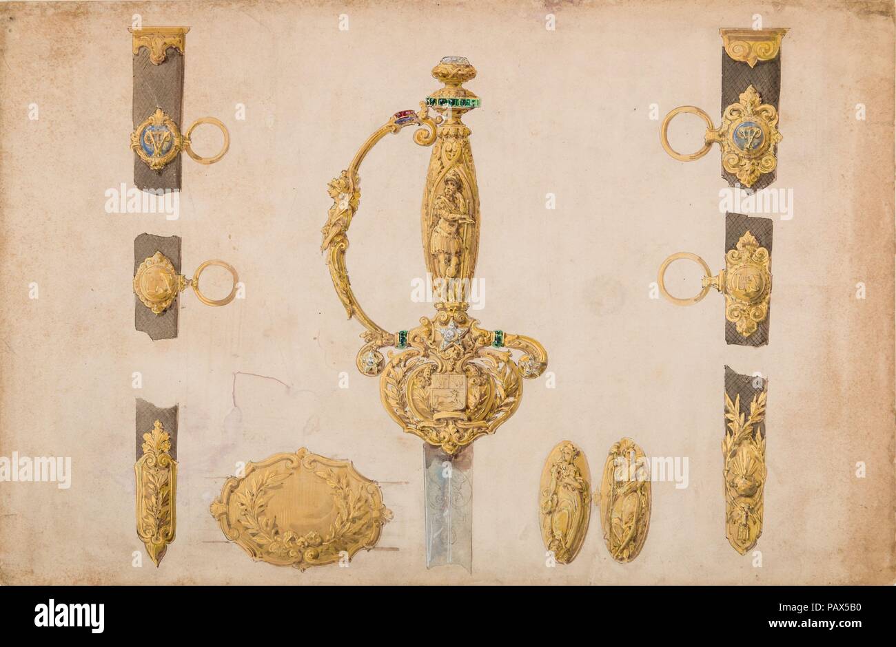 Design For A Sword Hilt Scabbard And Belt Fittings Artist