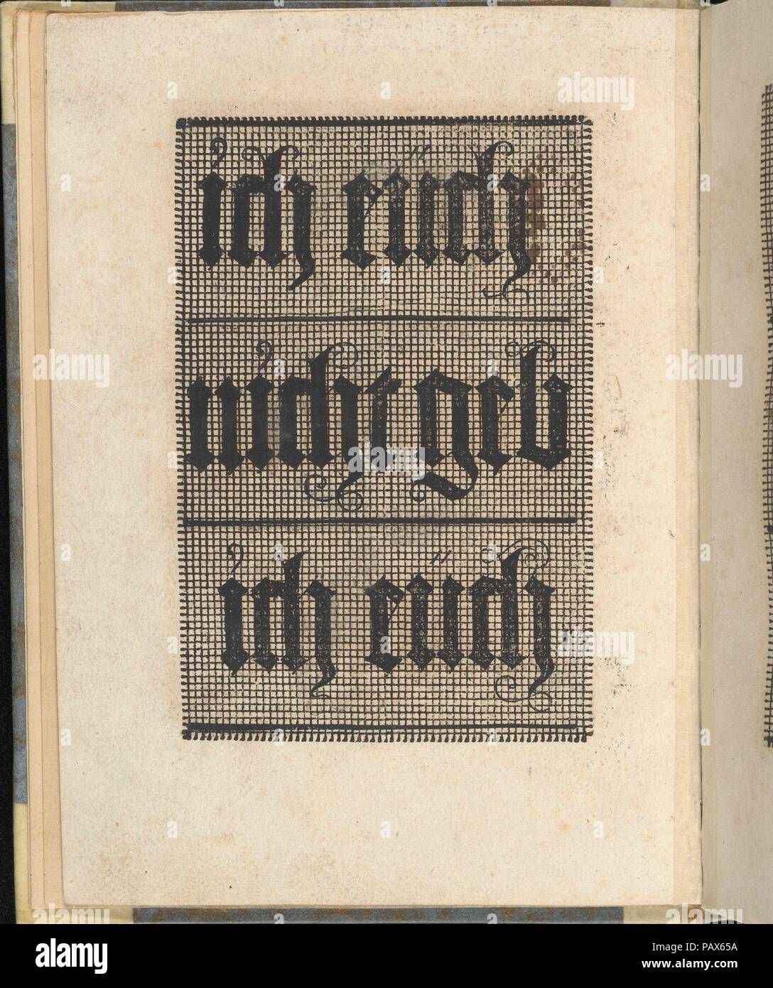 Ein ney Furmbüchlein, Page 6, verso. Dimensions: 7 7/8 x 6 1/8 in. (20 x 15.5 cm). Publisher: Johann Schönsperger the Younger (German, active 1510-30). Date: ca. 1525-29. Museum: Metropolitan Museum of Art, New York, USA. Stock Photo