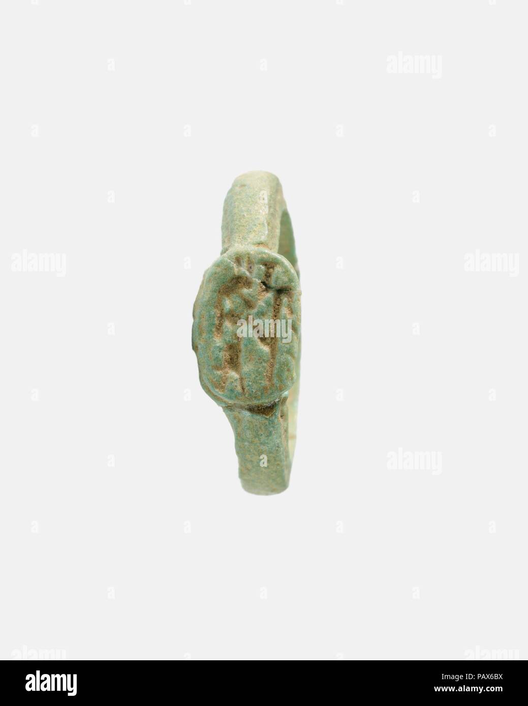 Ring, god figure. Dimensions: Diam. 2 cm (13/16 in.). Dynasty: Dynasty 19-20. Date: ca. 1295-1070 B.C.. Museum: Metropolitan Museum of Art, New York, USA. Stock Photo