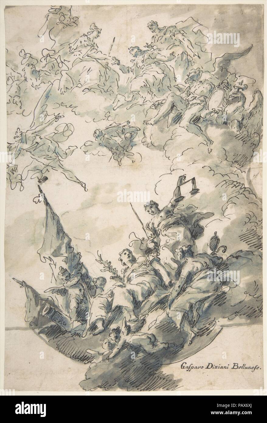 Design For A Ceiling Venice Receiving Homage Artist Gaspare