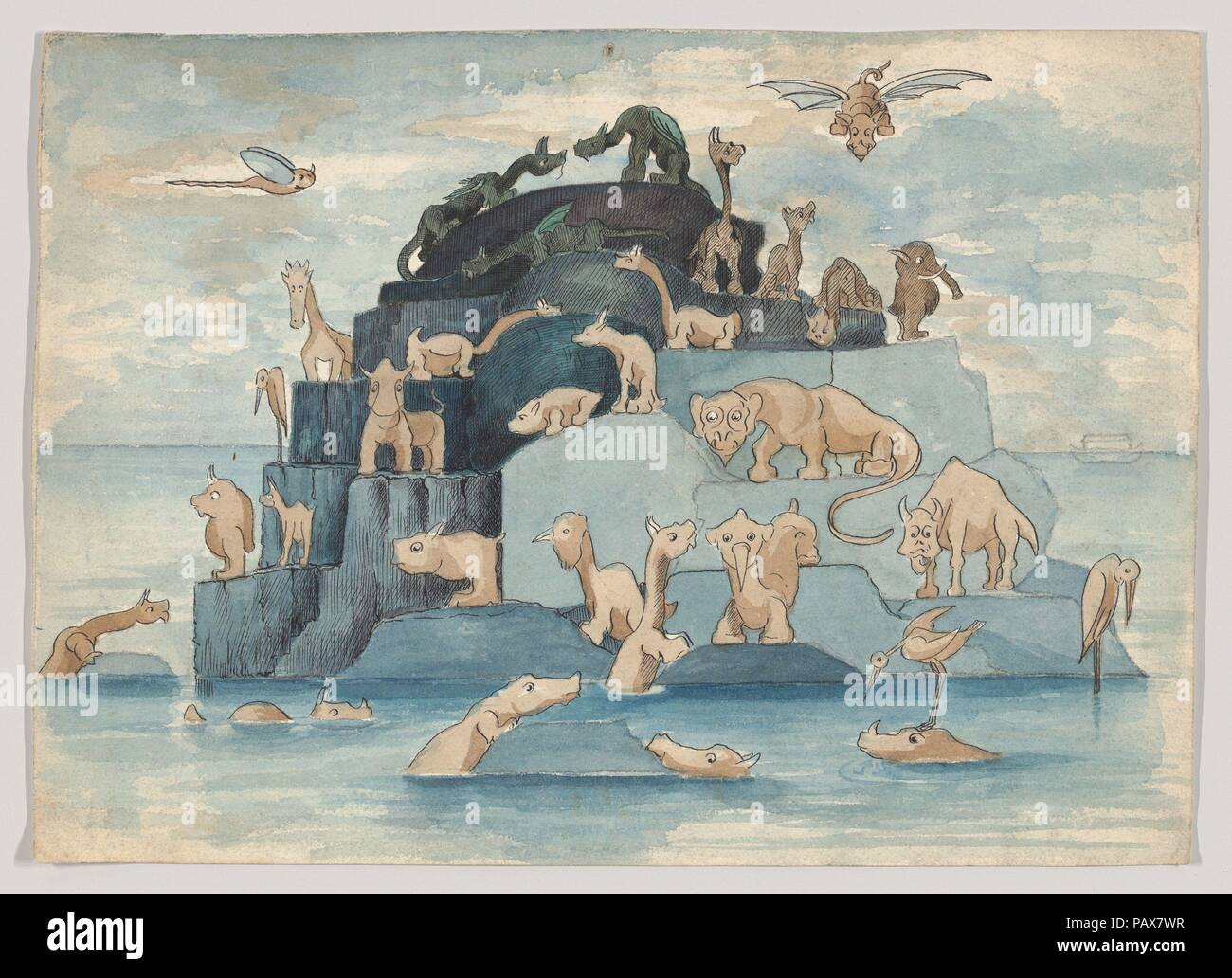 Fantastic Animals Left off the Ark. Artist: Herbert E. Crowley (British, London 1873-1939 Zurich). Dimensions: Sheet: 8 3/4 × 12 3/16 in. (22.2 × 31 cm). Date: 1911-24. Museum: Metropolitan Museum of Art, New York, USA. Stock Photo