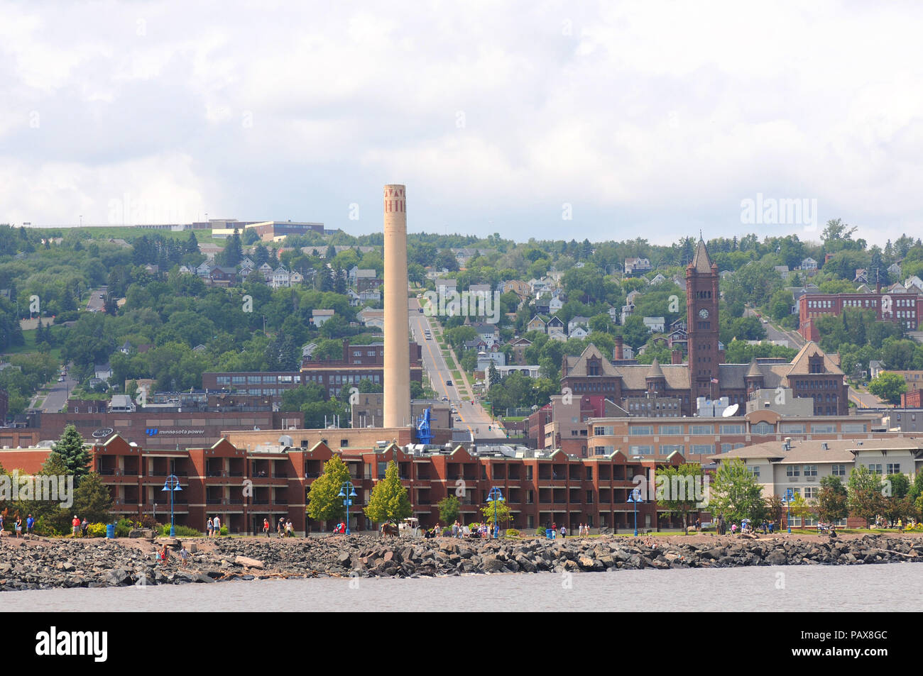 Downtown Duluth, Minnesota near the Lake Superior waterfront Stock