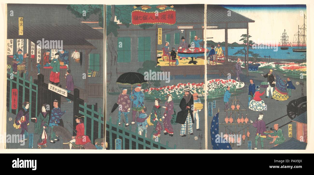 Foreign settlement in yokohama japan hi-res stock