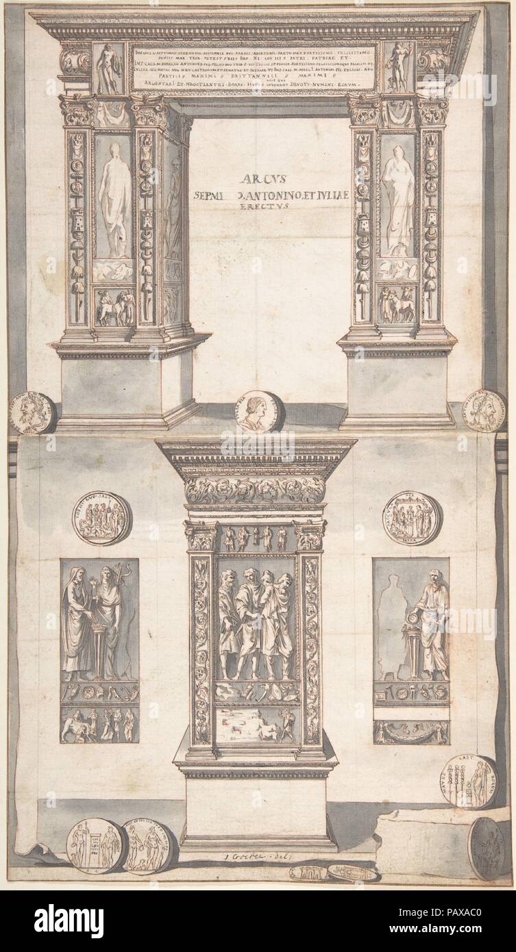 arch-of-septimius-severus-frontal-elevation-above-and-side-view