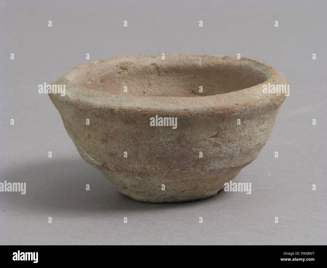 Bowl. Culture: Coptic. Dimensions: Overall: 1 9/16 x 3 in. (3.9 x 7.6 cm). Date: 4th-7th century. Museum: Metropolitan Museum of Art, New York, USA. Stock Photo