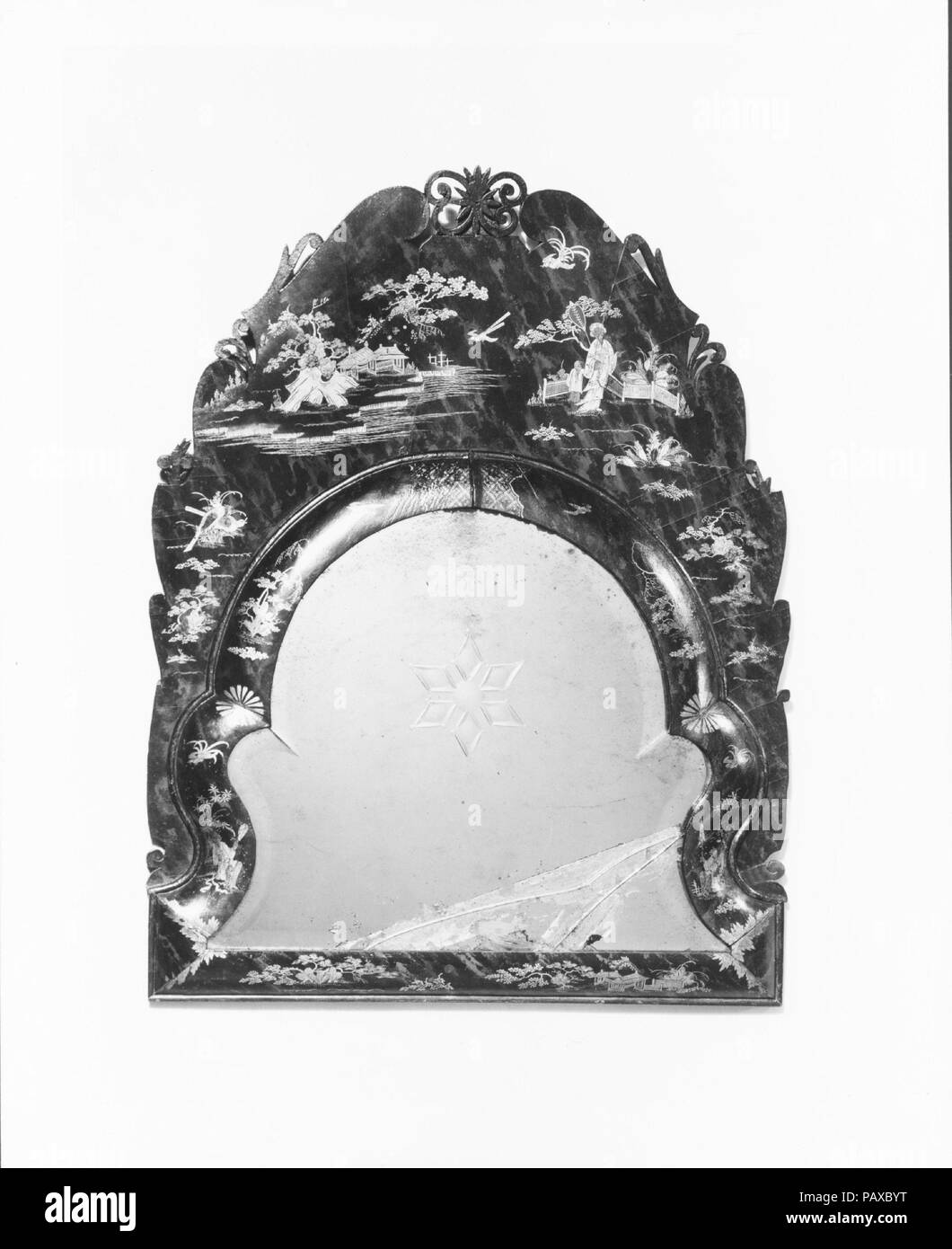 Looking Glass. Culture: American. Dimensions: 34 1/2 x 25 1/2 in. (87.6 x 64.8 cm). Date: ca. 1735. Museum: Metropolitan Museum of Art, New York, USA. Stock Photo