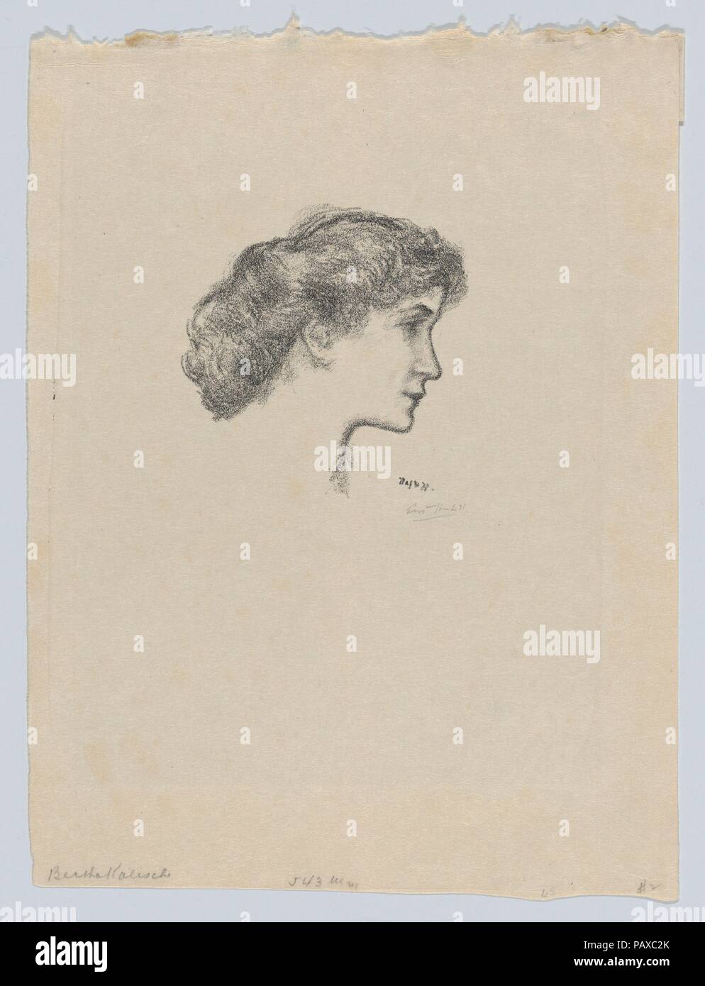 Bertha Kalis (study for poster). Artist: Ernest Haskell (American, Woodstock, Connecticut 1876-1925 West Point, Maine). Dimensions: Sheet: 10 1/2 × 7 15/16 in. (26.7 × 20.2 cm). Date: n. d.. Museum: Metropolitan Museum of Art, New York, USA. Stock Photo