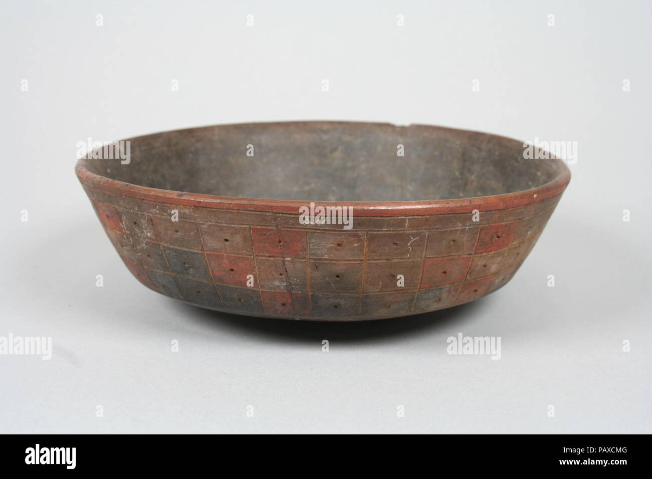 Incised Painted Bowl. Culture: Paracas. Dimensions: Diameter 6-1/2 in.. Date: 5th-3rd century B.C.. Museum: Metropolitan Museum of Art, New York, USA. Stock Photo