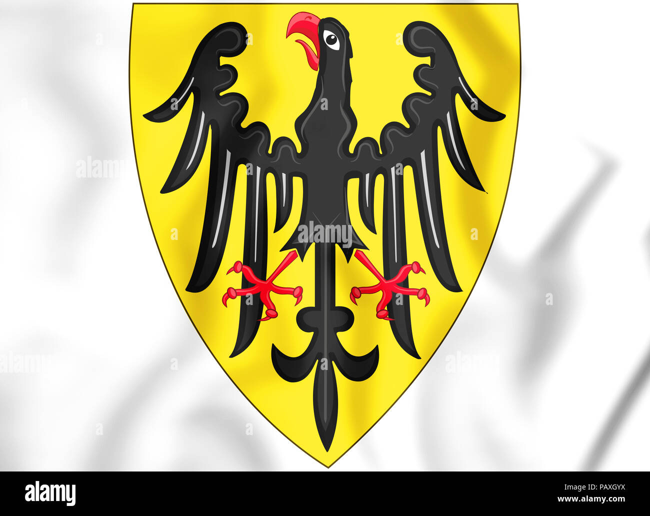 3D Holy Roman Empire coat of arms (1200-1300). 3D Illustration. Stock Photo