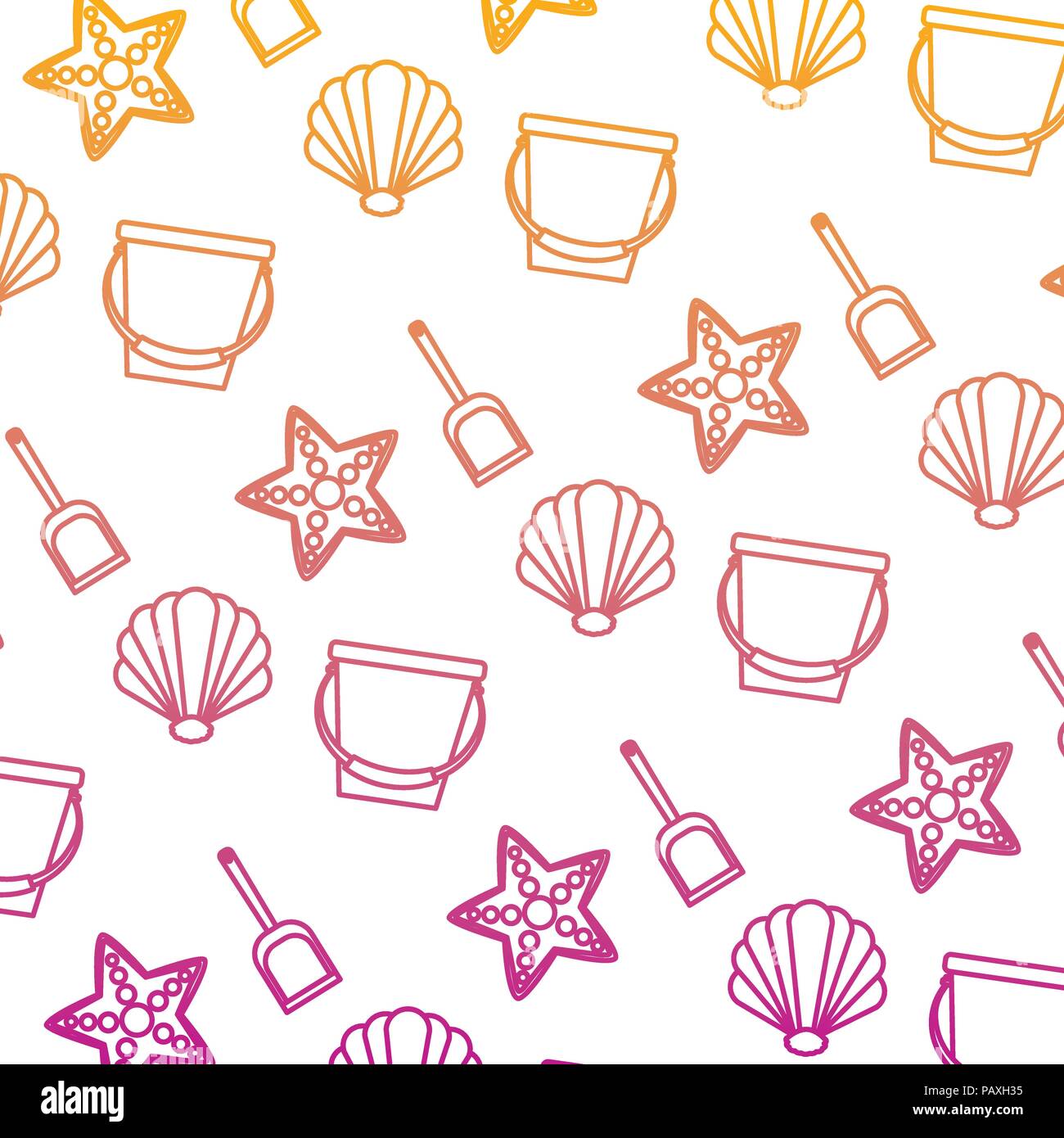 degraded line funny beach recreation things background Stock Vector
