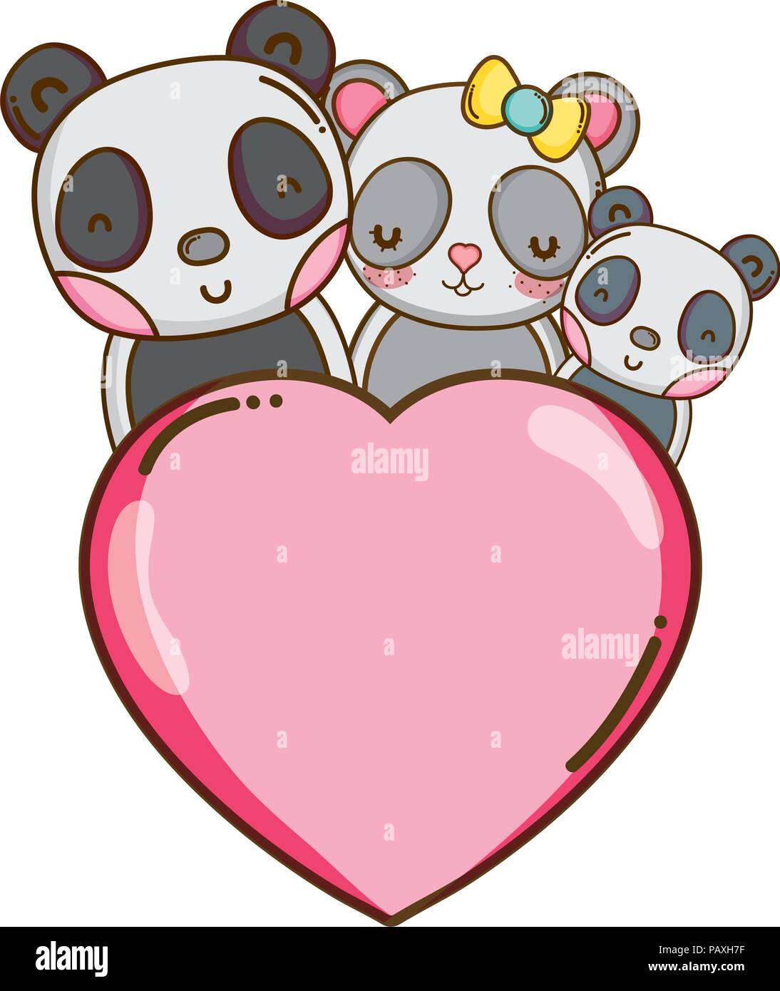panda couple with heart love sign Stock Vector Image & Art - Alamy