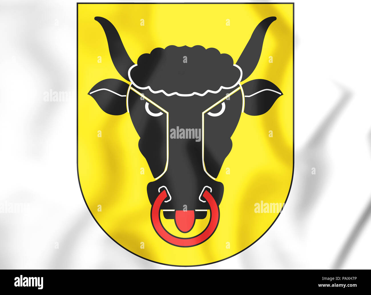 3D Uri Canton Coat of Arms, Switzerland. 3D Illustration. Stock Photo