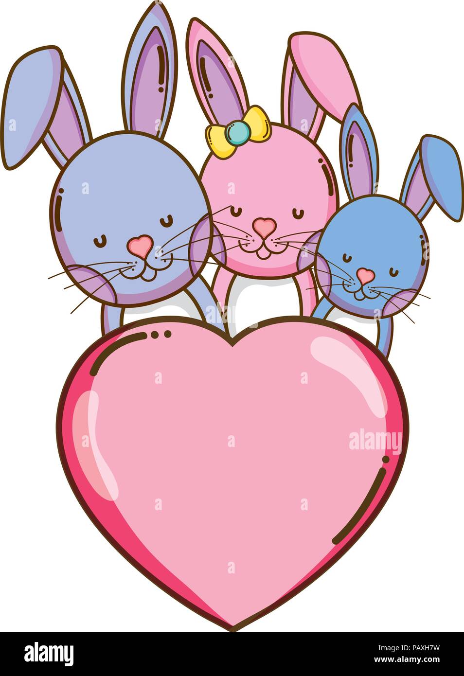 Sweet Rabbit Family adorable rabbit family together with heart Stock Vector Image & Art - Alamy