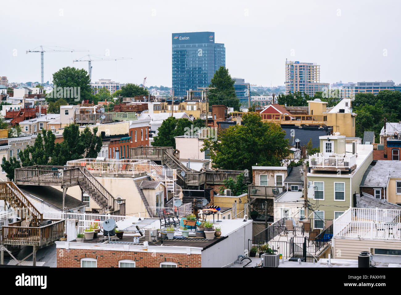 View of houses in Federal Hill, Baltimore, Maryland Stock Photo Alamy