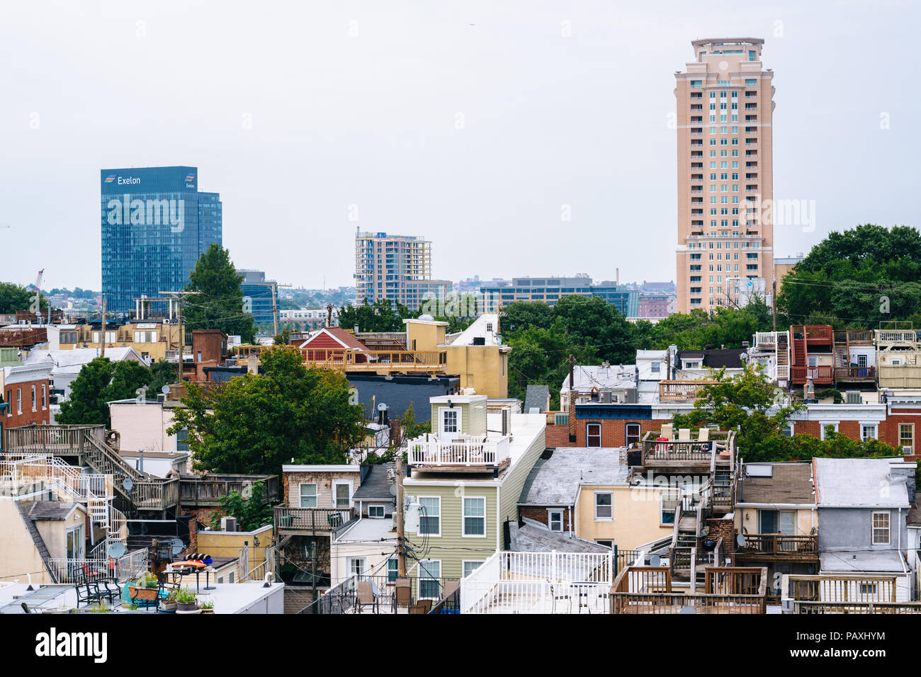 View of houses in Federal Hill, Baltimore, Maryland Stock Photo Alamy