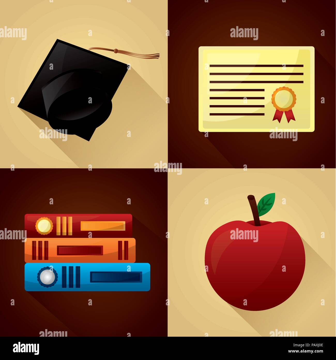 congratulations graduation school education study set vector ...