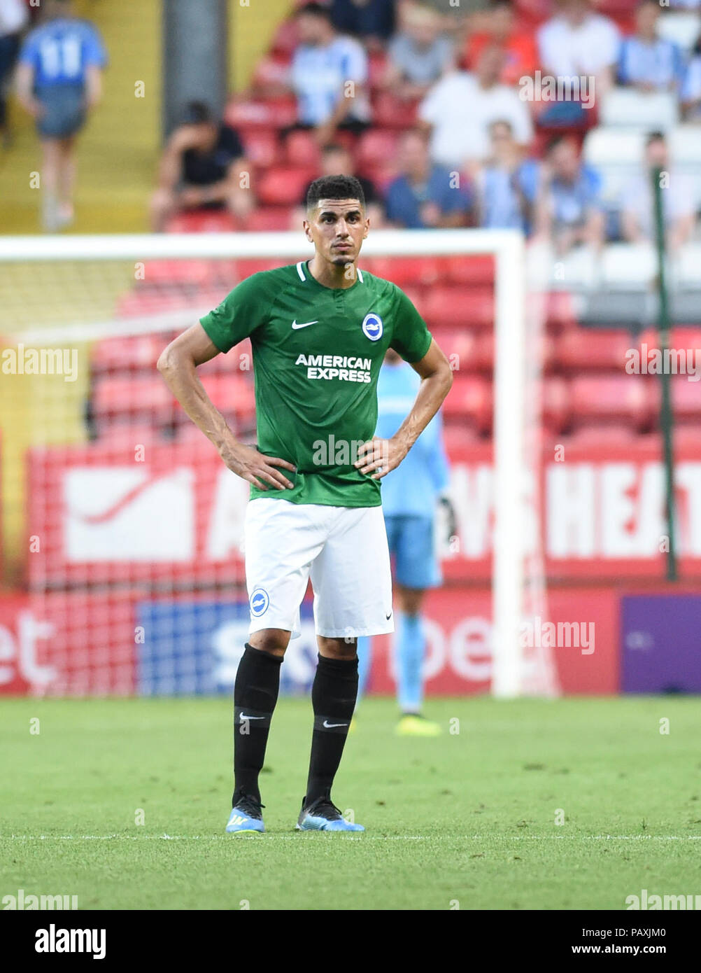 London UK 24th July 2018 - Leon Balogun of Brighton  during the pre season friendly football match between Charlton Athletic and Brighton and Hove Albion  at The Valley stadium  Editorial Use Only Stock Photo
