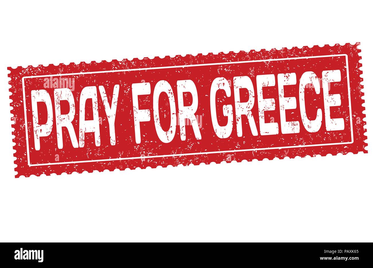 Pray for Greece sign or stamp on white background, vector illustration Stock Vector