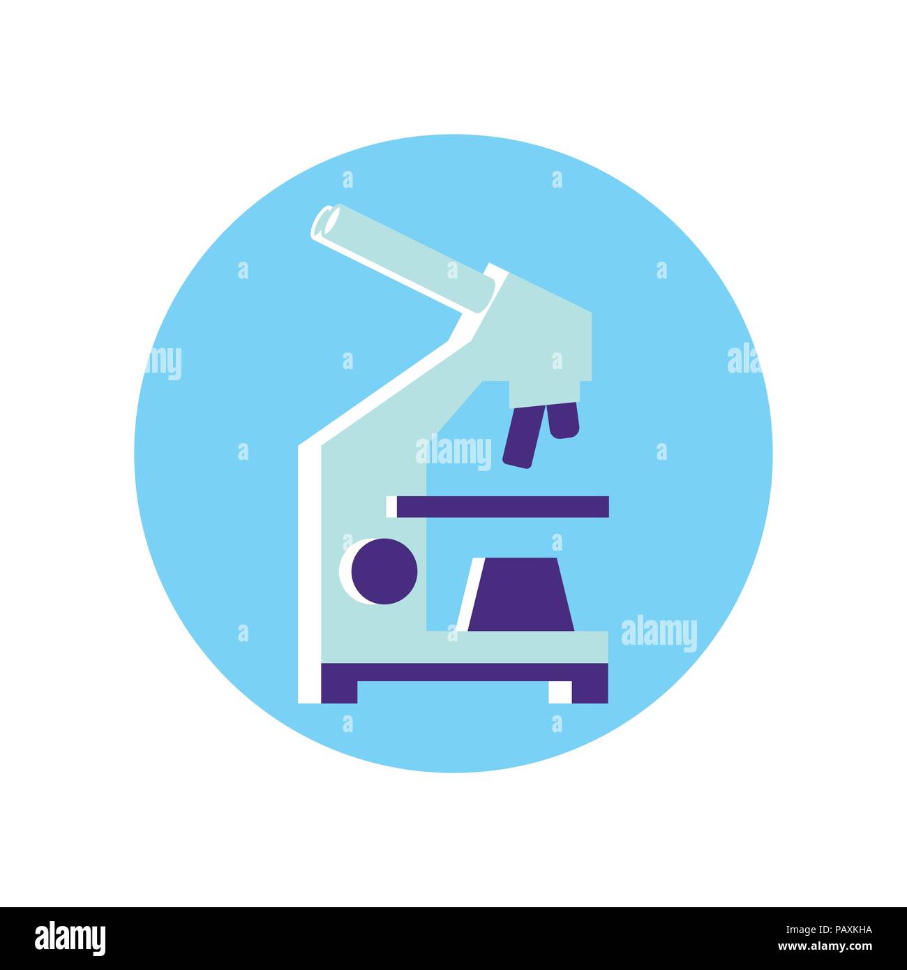 Scientific microscope icon. Vector illustration. For scientific research concept in flat style. Stock Vector