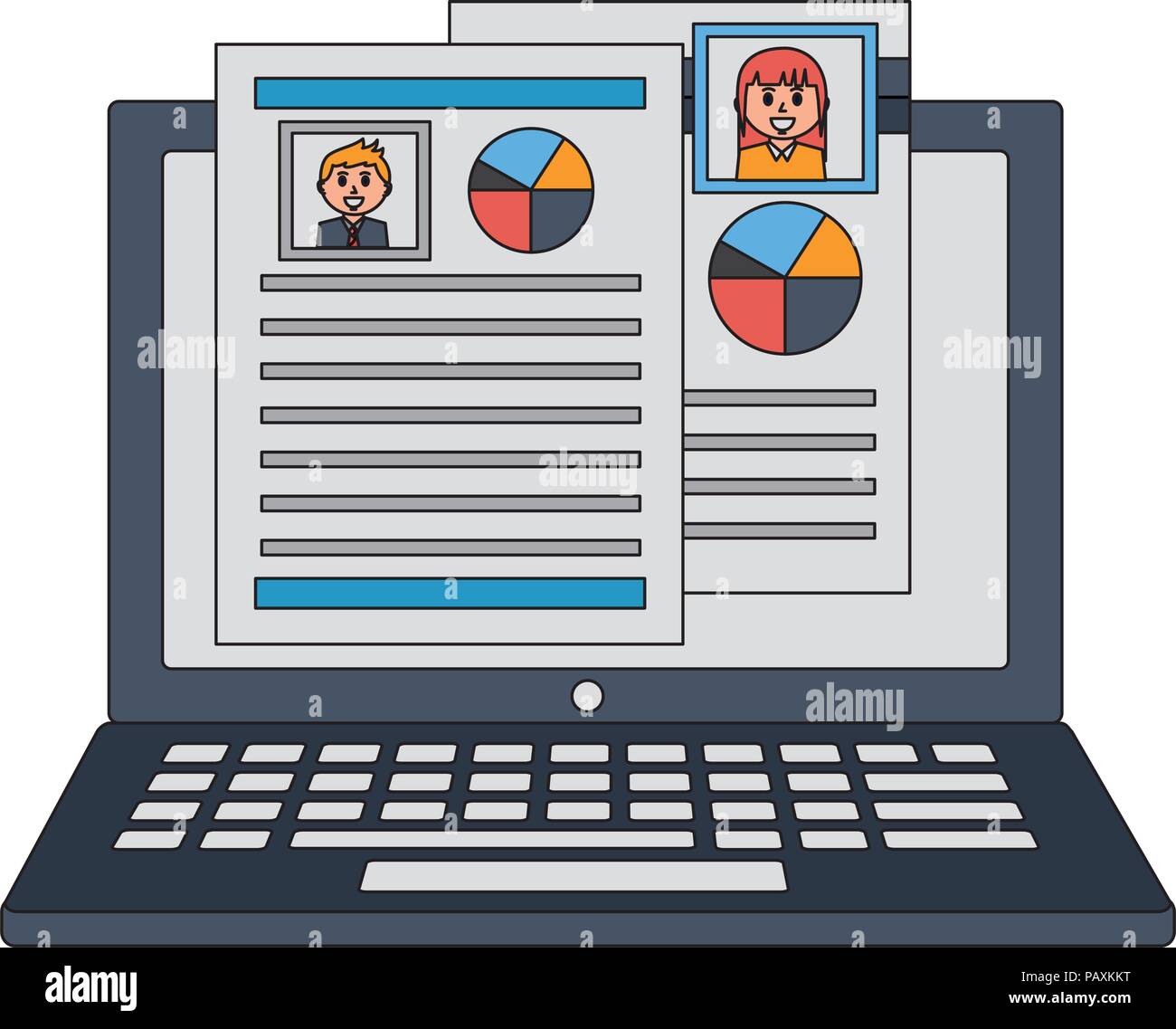 laptop computer with curriculum vitae icon Stock Vector Image & Art - Alamy